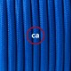 Câble textile 2 x 0,75 mm2 bleu effet soie