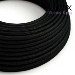 Câble textile 2 x 0,75 mm2 Noir effet soie