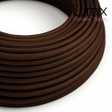 Câble textile 2 x 0,75 mm2 marron effet soie