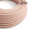 Câble textile 2 x 0,75 mm2 Rose clair effet soie