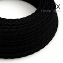 Câble textile torsadé 2 x 0,75 mm2 Noir coton