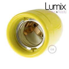 Douille vintage en porcelaine véritable couleur Jaune