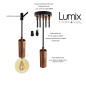 COMMANDE PRIVÉE - 1 Suspension Type Octopus 5 lampes - porte-douille longues cuivre bronze et ampoules LED