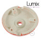 Rosace porcelaine peinte en rouge pour raccordement électrique au plafond - pavillon porcelaine style vintage