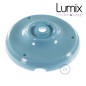 Rosace porcelaine peinte en bleu clair pour raccordement électrique au plafond - pavillon porcelaine style vintage