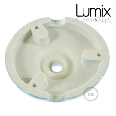 Rosace porcelaine peinte en bleu clair pour raccordement électrique au plafond - pavillon porcelaine style vintage