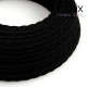 Câble textile 2 x 0,75 mm2 Noir effet soie