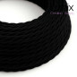 Câble textile 3 x 0,75 mm2 Noir coton Câble textile 3 x 0,75 mm2 Noir coton
