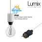 Lampe baladeuse à suspendre utilisable à l'extérieur - De 3 à 10 mètres de câble textile IP65 - 2 couleurs de douilles à bagues Lampe baladeuse à suspendre utilisable à l'extérieur - De 3 à 10 mètres de câble textile IP65 - 2 couleurs de douilles à bagues