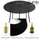 COMMANDE PRIVÉE - 1 Pendant light rosace XXL 4 lampes porte-douille lisse et à bagues dorées