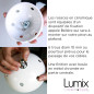 Suspension multiple OCTOPUS 6 Céramique ivoire - câble textile extra-souple coton ou lin