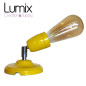 Lampe applique murale orientable en porcelaine Jaune et métal chromé