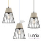 Lampe suspension abat-jour cage métal et béton - Luminaire personnalisable Lampe suspension abat-jour cage métal et béton - Luminaire personnalisable