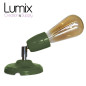 Lampe applique murale orientable en porcelaine verte et métal chromé Lampe applique murale orientable en porcelaine verte et métal chromé