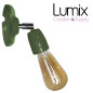 Lampe applique murale orientable en porcelaine verte et métal chromé Lampe applique murale orientable en porcelaine verte et métal chromé