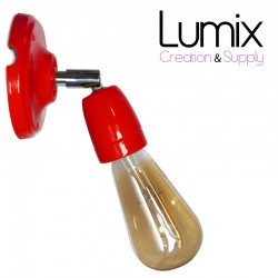 Lampe applique murale orientable porcelaine rouge