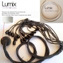 Pendant light multiple Muuto 14 lampes - câble lin naturel neutre et douille lisse bakelite vintage