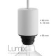 Lampe en suspension pour l'extérieur - Luminaire sur-mesure étanche IP65 - Porte-Douille silicone blanc à bague