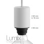 Lampe en suspension pour l'extérieur - Luminaire sur-mesure étanche IP65 - Porte-Douille silicone blanc à bague Lampe en suspension pour l'extérieur - Luminaire sur-mesure étanche IP65 - Porte-Douille silicone blanc à bague