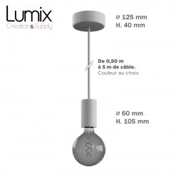 Hanging lamp for outdoors - Made-to-measure waterproof IP65 luminaire - Smooth silicone lampholder