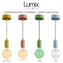 Hanging lamp for outdoors - Made-to-measure waterproof IP65 luminaire - Pastel smooth silicone lampholder