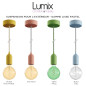 Luminaire Suspension sur-mesure étanche IP65 - Porte-Douille lisse Pastel silicone Luminaire Suspension sur-mesure étanche IP65 - Porte-Douille lisse Pastel silicone