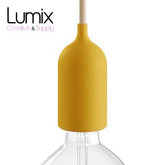 Lampe en suspension pour l'extérieur - Luminaire sur-mesure étanche IP65 - Porte-Douille lisse Pastel en silicone