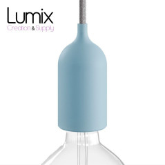 Lampe en suspension pour l'extérieur - Luminaire sur-mesure étanche IP65 - Porte-Douille lisse Pastel en silicone