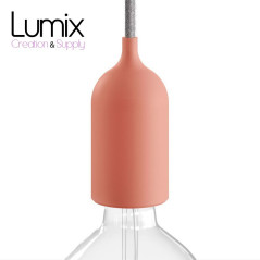 Lampe en suspension pour l'extérieur - Luminaire sur-mesure étanche IP65 - Porte-Douille lisse Pastel en silicone