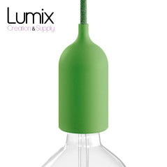 Lampe en suspension pour l'extérieur - Luminaire sur-mesure étanche IP65 - Porte-Douille lisse Pastel en silicone