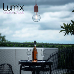 Lampe en suspension pour l'extérieur - Luminaire sur-mesure étanche IP65 - Porte-Douille lisse Pastel en silicone