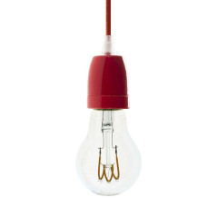 Douille porcelaine peinte en rouge