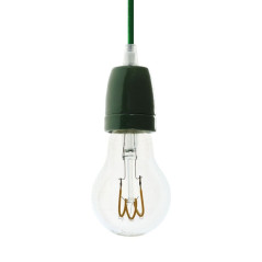 Douille porcelaine peinte en vert foncé