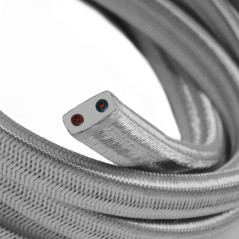 COMMANDE PRIVÉE : Kit guirlande déco d'intérieur - câble textile couleur argent - 4 ampoules LED