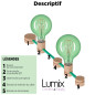 COMMANDE PRIVÉE : Kit guirlande déco d'intérieur - câble textile couleur argent - 4 ampoules LED