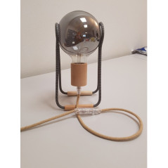 Lampe à poser Alesio - Ampoule globe G125 Smoky 220 Volts-E27