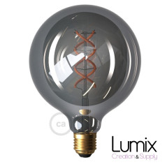 Lampe à poser Alesio - Ampoule globe G125 Smoky 220 Volts-E27