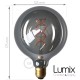 Lampe à poser Alesio - Ampoule globe G125 Smoky 220 Volts-E27