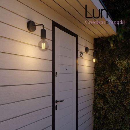 Applique murale étanche IP65 - lampe fixe - Noir