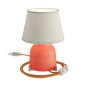Lampe à poser COPPA CORAIL forme vase en céramique avec abat-jour tissu Impero Lampe à poser COPPA CORAIL forme vase en céramique avec abat-jour tissu Impero