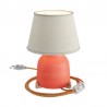 Lampe à poser COPPA CORAIL forme vase en céramique avec abat-jour Impero