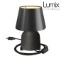 Lampe à poser COPPA EFFET TABLEAU NOIR forme vase en céramique avec abat-jour Impero tissu noir Lampe à poser COPPA EFFET TABLEAU NOIR forme vase en céramique avec abat-jour Impero tissu noir