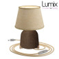 Lampe à poser COPPA CORTEN EFFET ROUILLE forme vase en céramique avec abat-jour tissu Impero Lampe à poser COPPA CORTEN EFFET ROUILLE forme vase en céramique avec abat-jour tissu Impero