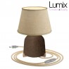 Lampe à poser COPPA CORTEN forme vase en céramique avec abat-jour Impero
