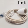 Lampe à suspendre type lampe baladeuse déco avec douille porcelaine blanche