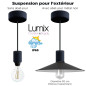 7 Suspensions IP65 Graphite sans abat-jour + 7 ampoules ST64 LED dorée 7 Suspensions IP65 Graphite sans abat-jour + 7 ampoules ST64 LED dorée