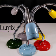 Lampe Porcelaine couleur en plafonnier ou en applique murale - avec gaine flexible