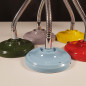 Luminaire Porcelaine couleur en plafonnier ou en applique murale - avec gaine flexible chromée de 35 cm à 37 cm environ Luminaire Porcelaine couleur en plafonnier ou en applique murale - avec gaine flexible chromée de 35 cm à 37 cm environ
