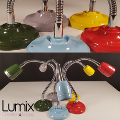 Lampe Porcelaine couleur en plafonnier ou en applique murale - avec gaine flexible