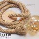 Suspension simple grosse corde en jute - douille E27 Bakélite